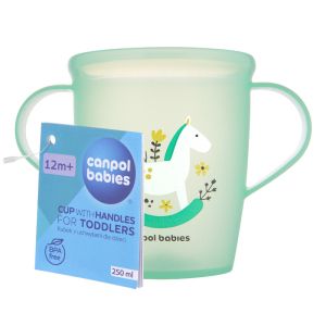 Чаша с дръжки Canpol babies, Toys, 250 мл, 12м+, зелена