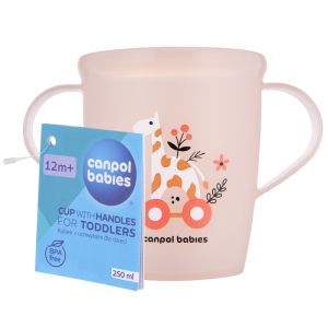Чаша с дръжки Canpol babies, Toys, 250 мл, 12м+, розова