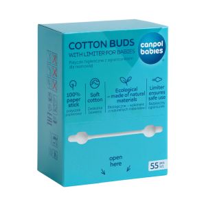Клечки за уши с ограничител Canpol babies, 55 бр.