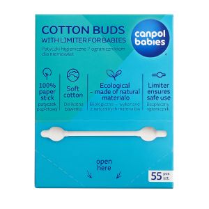 Клечки за уши с ограничител Canpol babies, 55 бр.