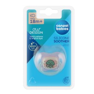 Силиконова залъгалка-черешка Canpol babies, Love&Sea, 18м.+