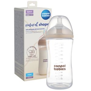 Шише с двузонов биберон Canpol babies Natural Shape, 330 мл.