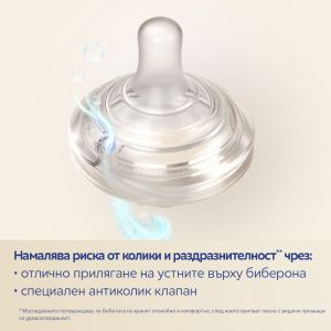 Антиколик двузонов биберон Canpol babies, Natural Shape-2бр,0м+
