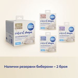 Антиколик двузонов биберон Canpol babies, Natural Shape-2бр,3м+