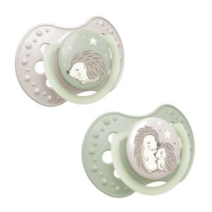 Силиконови залъгалки N&D Hedgehog, Lovi, 2бр,18м+