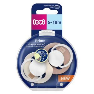 Силиконови динамични залъгалки Prime Glow, Lovi, 18 м+