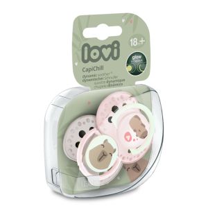 Силиконови залъгалки CapiChill Girl, Lovi, 2бр, 18м+