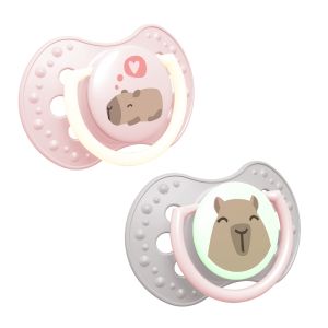 Силиконови залъгалки CapiChill Girl, Lovi, 2бр, 0-6м