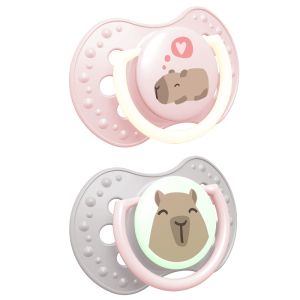 Силиконови залъгалки CapiChill Girl, Lovi, 2бр, 0-6м