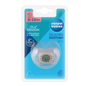 Силиконова залъгалка-черешка Canpol babies, Love&Sea, 6-18м.