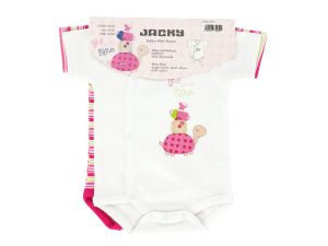Детско боди с къс ръкав с прехлупване 2 бр Girls