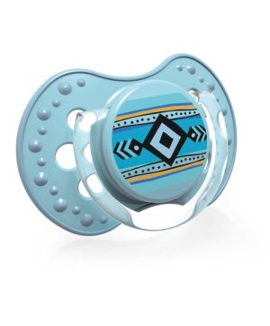 Силиконова залъгалка Lovi, Folky, 2 бр, сини, 6-18 м