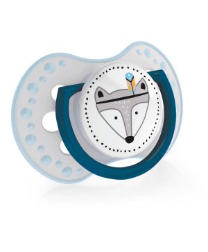 Силиконова залъгалка Lovi, Folky, 2 бр, сини, 6-18 м