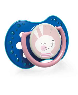 Силиконови залъгалки Lovi, Follow the Rabit, 2 бр, розови, 0-3 м