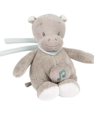 Мека музикална играчка Nattou, Hippolyte, хипопотам, мини