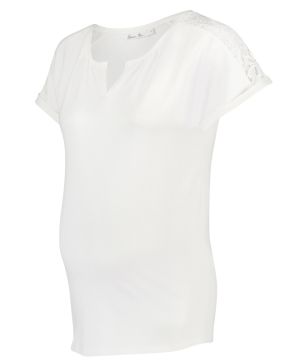 Блуза за бременни с къс ръкав Queen mum, бяла