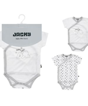 Боди с прехлупване с къс ръкав Jacky baby, NOS TENCEL 2 бр