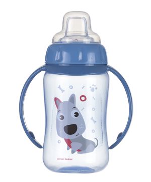 Спортна чаша със силиконов накрайник и дръжки, Canpol babies, синя, 320 мл