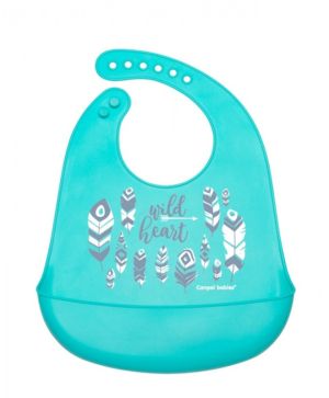 Силиконов лигавник с джоб Canpol babies, WILD NATURE, 4м+, син