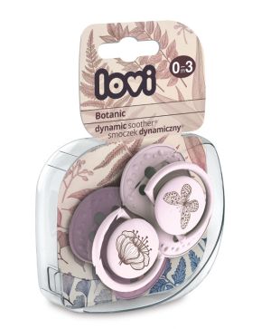 Силиконови залъгалки 2 бр. LOVI, Botanic,  0-3м, розова