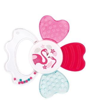 Дрънкалка с водна чесалка Canpol babies, Животни, 3м+, розова